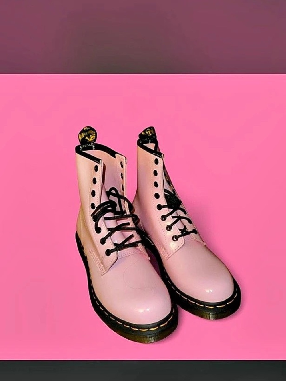 Dr. Martens 1460 Patent Leather Lace Up Boots Pink US 6